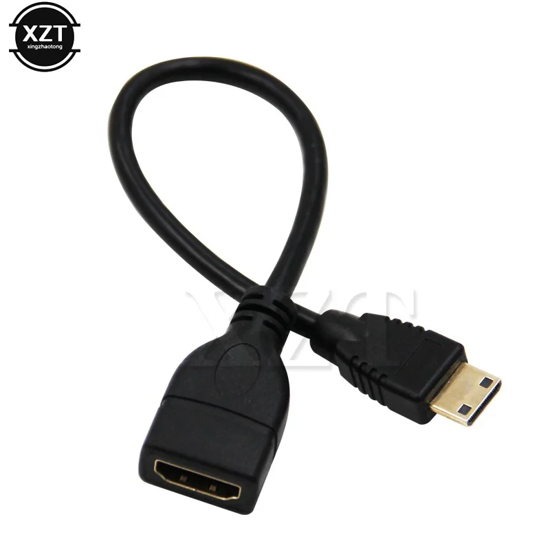 20cm 1080P 3D Mini HDMI-compatible Male to HDMI-compatible Female Converter Adapter Cable Cord for Notebook Computer