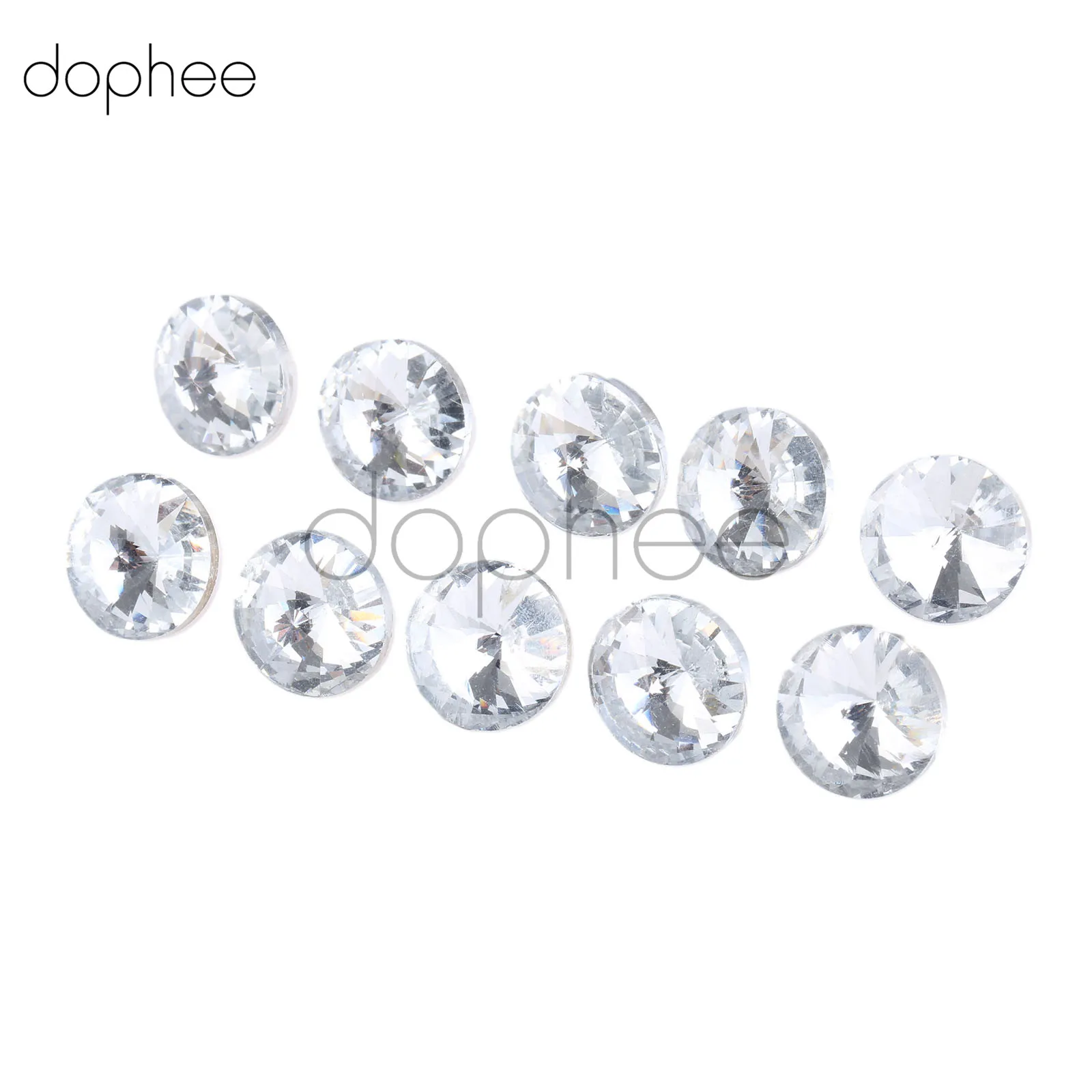 dophee 10pcs 14mm Rhinestone Crystal Buttons Sewing Sofa DIY Diamond Upholstery Headboard Buttons Accessories