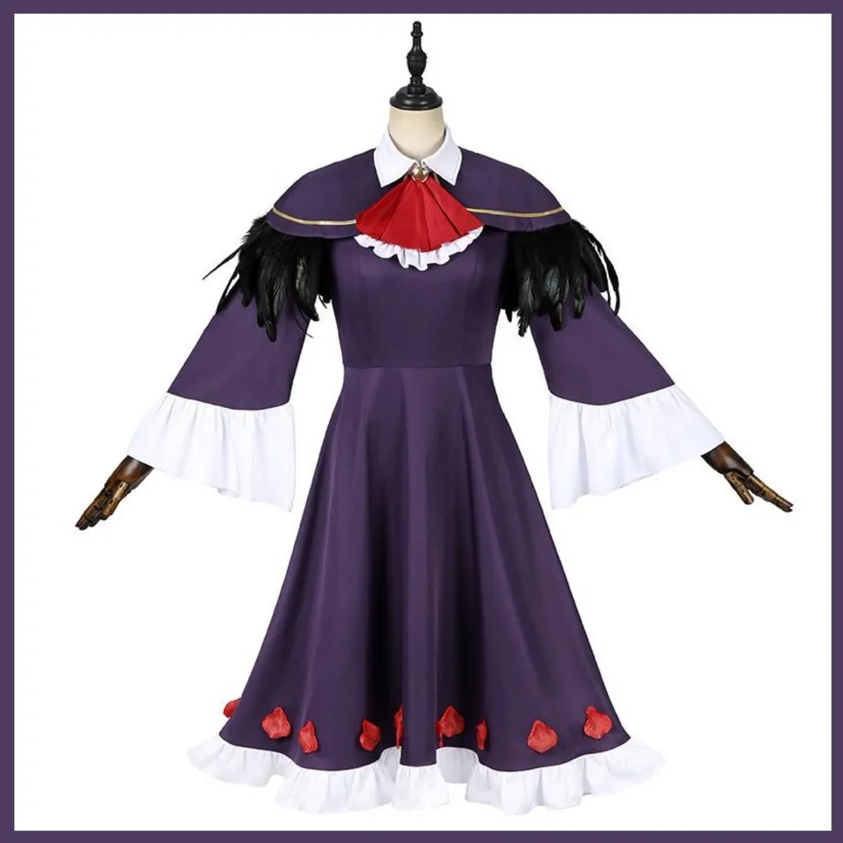 Disfraz de Anime Puella Magi Madoka Magica Akemi Homura, vestido morado oscuro, chal de plumas, peluca, traje Sexy de Halloween para mujer