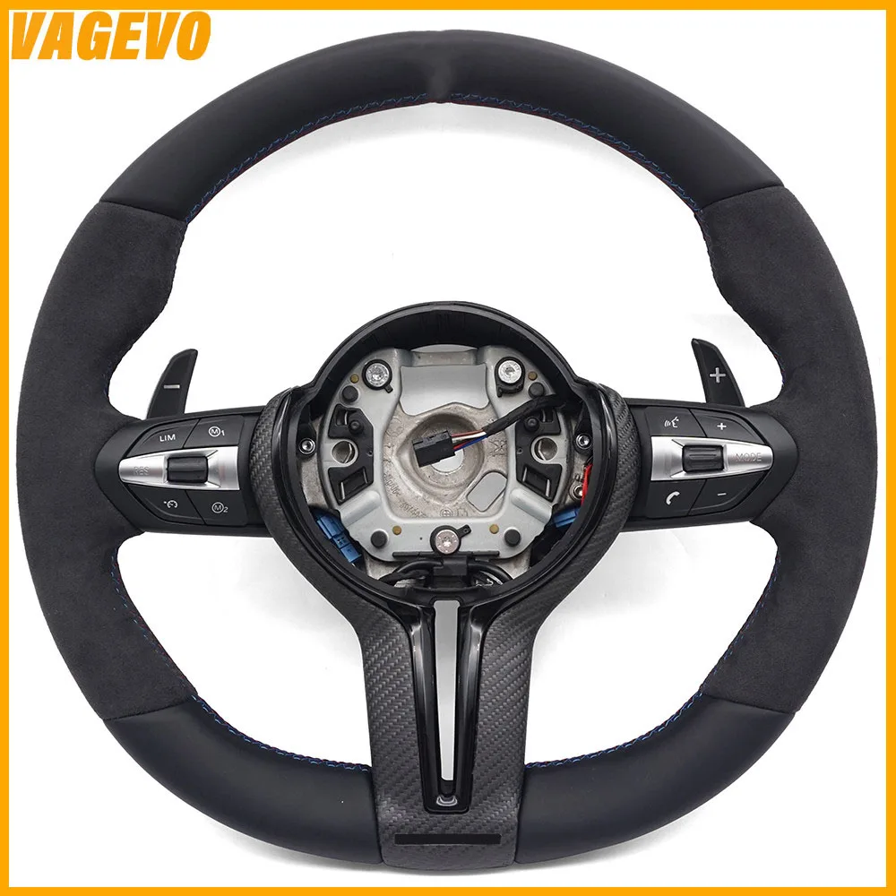 Alcantara leather multifunctional sports steering wheel for BMW F30 F32 F10 F20 F07 F01 F90 E90 M3 M5 M logo，Car Accessories