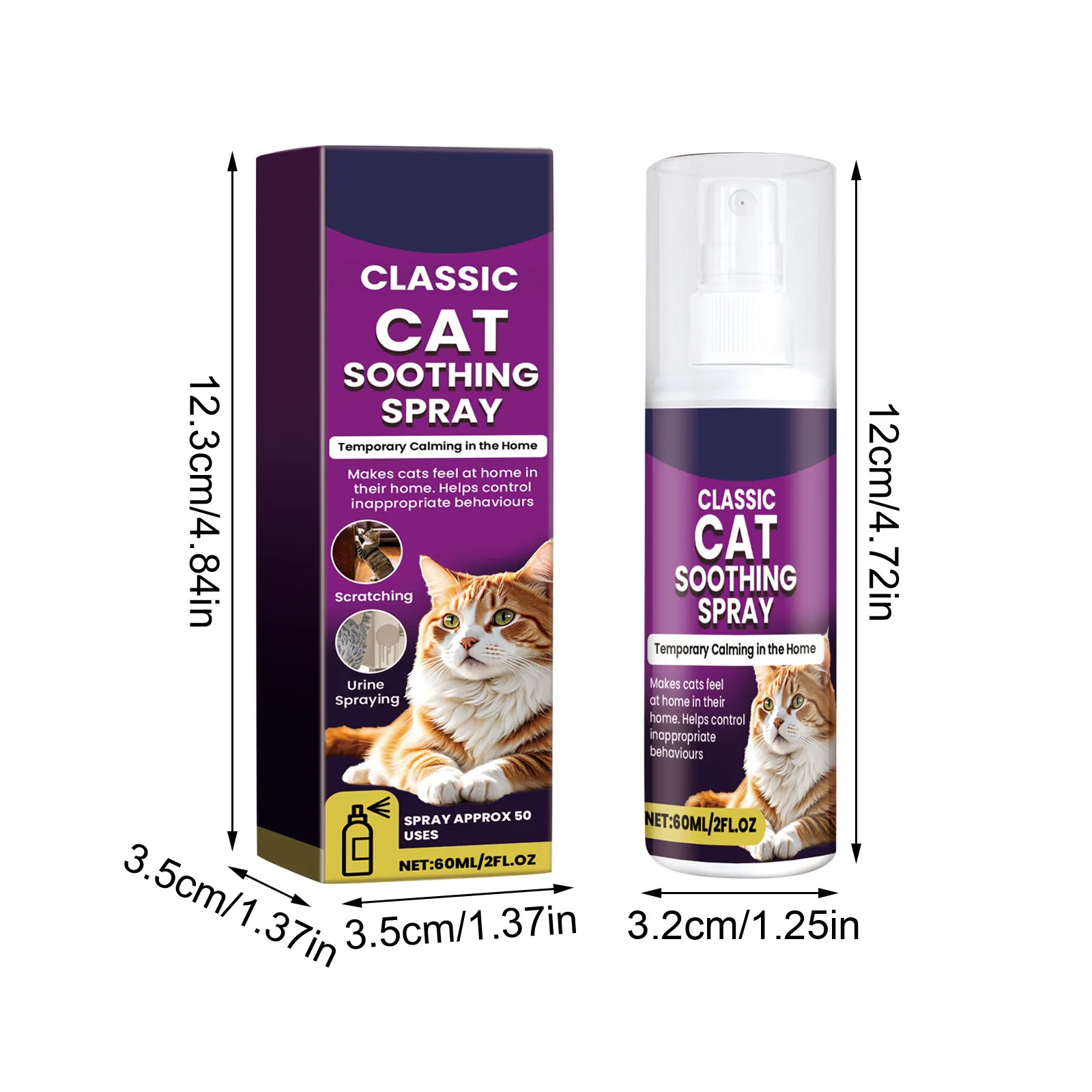 60ml Cat Soothing Spray To Prevent Scratching And Disorderly Urination Mild Ingredients