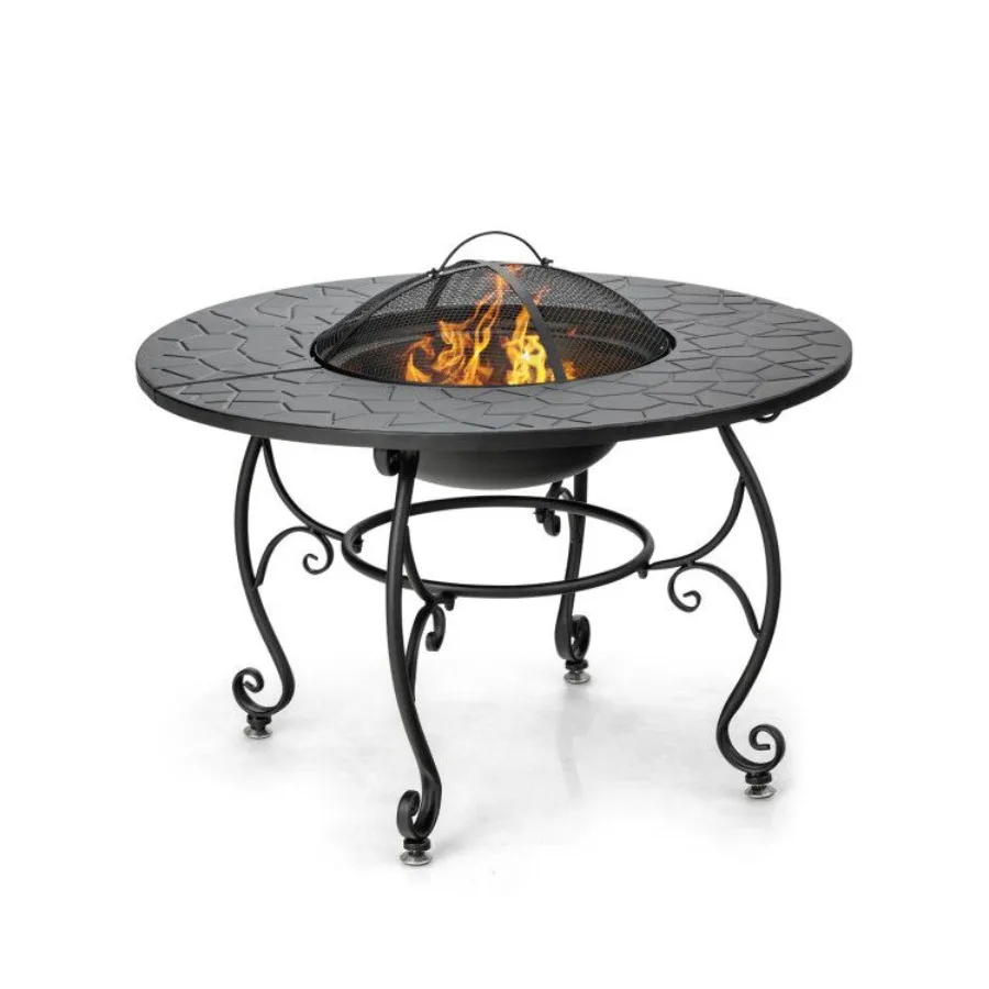 

35.5 Feet Patio Fire Pit Dining Table With Cooking BBQ Grate