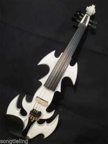 

New model white color SONG Brand art streamline 5strings electric violin 4/4