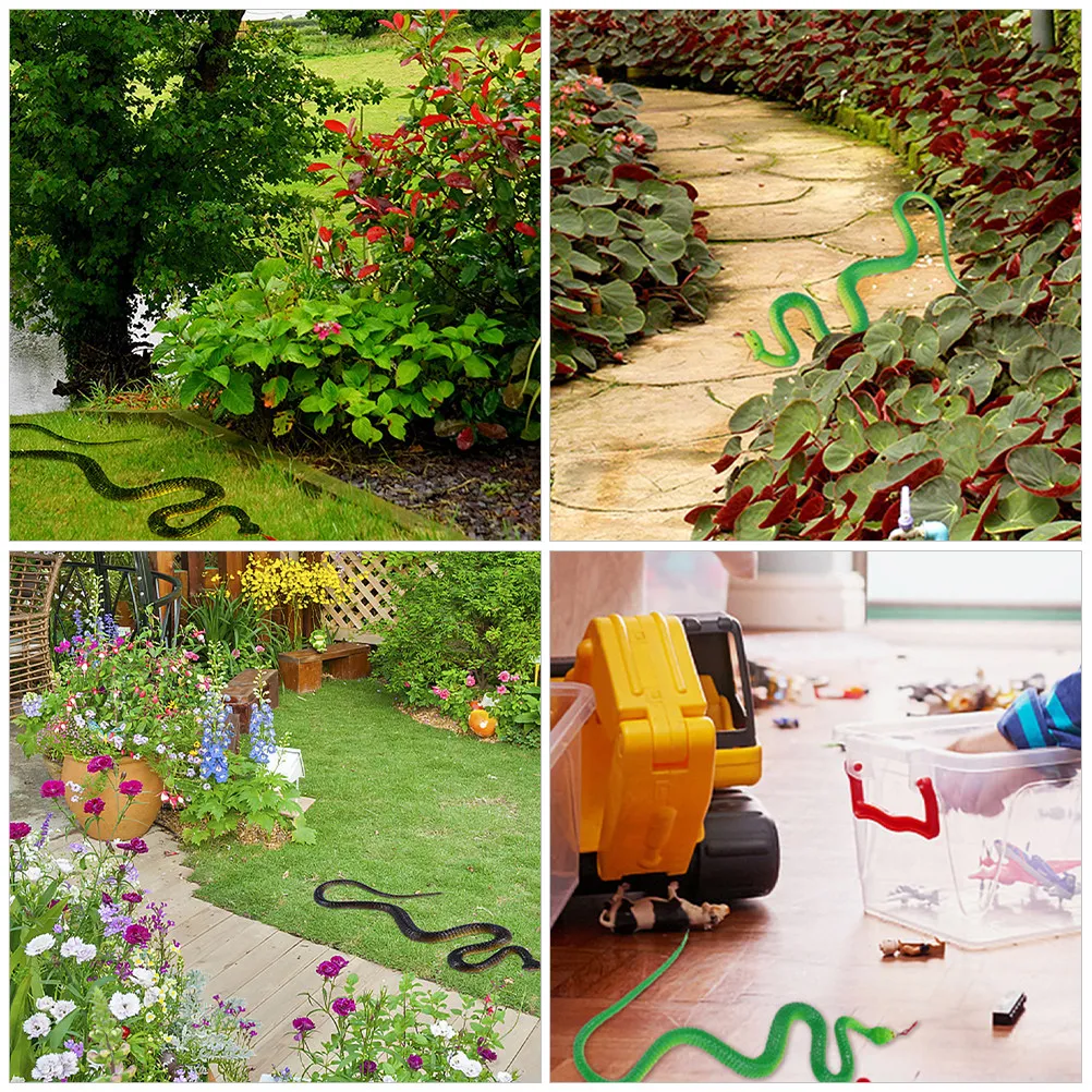 

2Pcs Realistic Snake Soft Rubber Simulation Lifelike Snake Decoration Prank Props Haunted House Party Garden Ornament