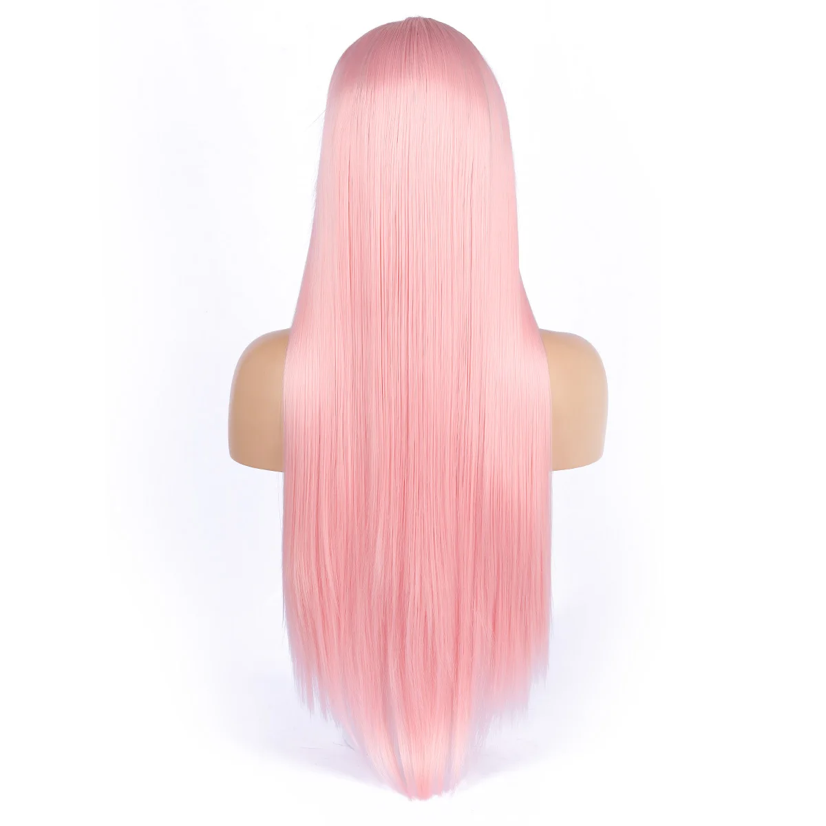 Soft Lace Front Wig 26Inch Long Pink Silk Straight 180%Density For Women With Baby Hair Glueless Synthetic Preplucked Daily