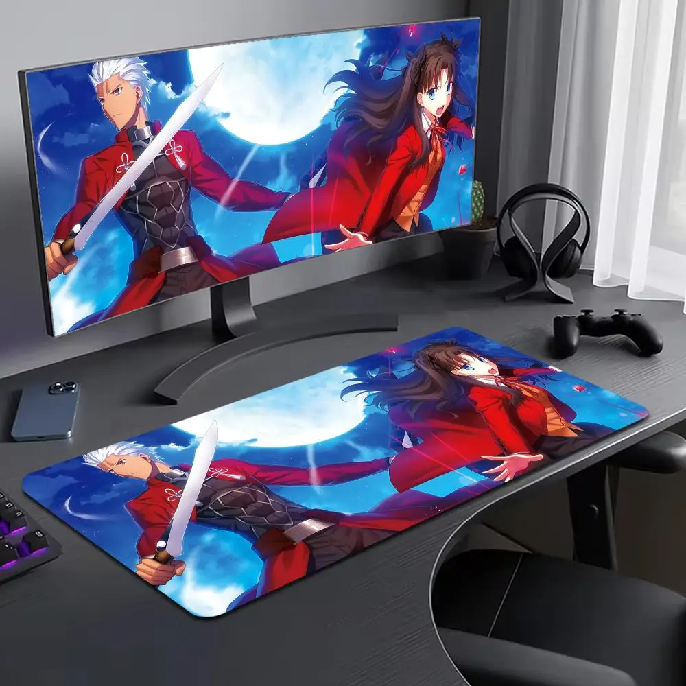 

Fate Stay Night Mouse Pad Large Computer Mouse Pad Office Accessories XXL Pc Gamer Non-slip Deskmat Mousepad Keyboard Rubber