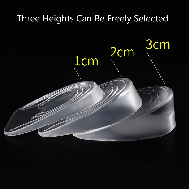 1 paio di inserti per il sollevamento del tallone della sottopiede in silicone per aumento dell'altezza cuscinetti per scarpe cura del piede cuscinetti per tallone per scarpe da uomo altezza tallone tazze buone