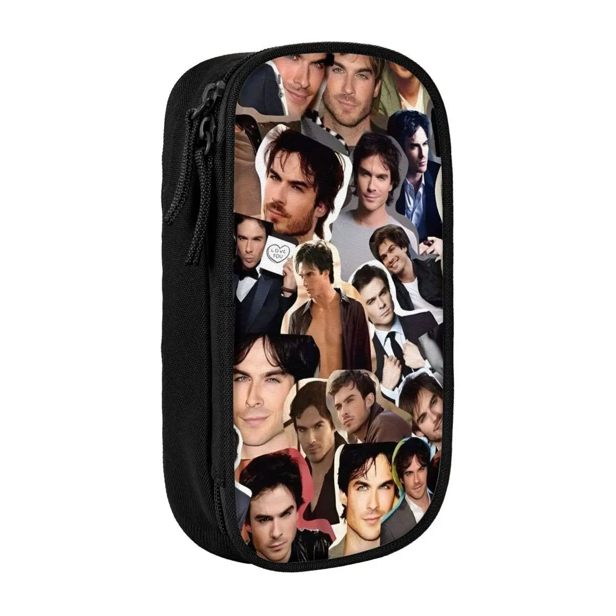 

Retro Pencil Case Damon Salvatore The Vampire Diaries Pencil Box School Pencil Cases Child Double Layer Custom School Stationery