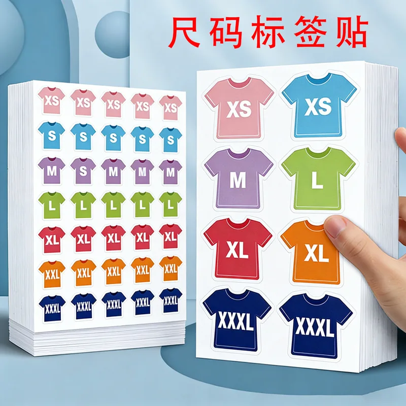 

350pcs/10 Sheets Colorful Clothing Size Stickers Size XS To XXL Adhesive Apparel Labels Stickers For Clothes T-Shirt Skirt, Hats