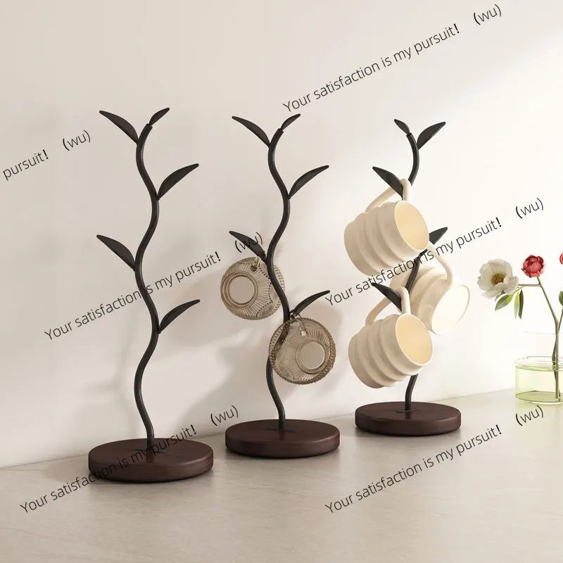 Retro creative tree cup holder household living room decoration upside down teacup storage rack entrance key storage handicrafts