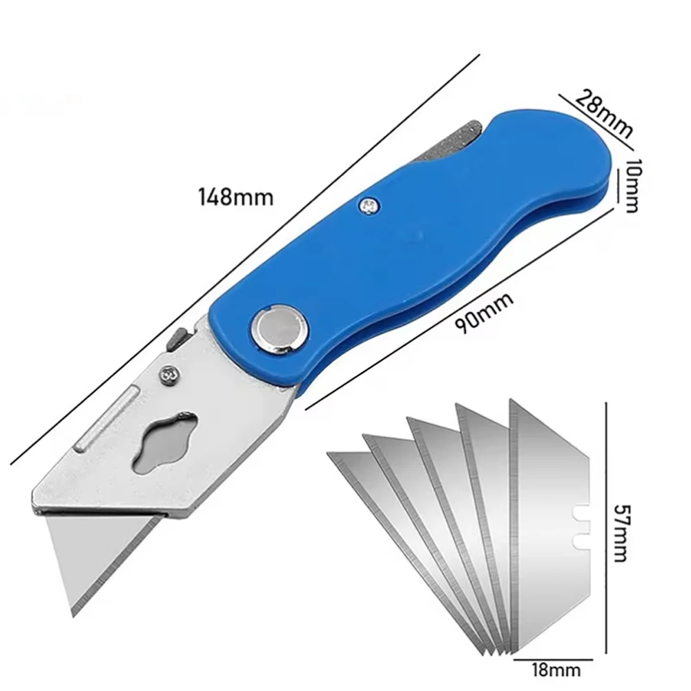 5 Blades Folding Art Knife Household Office Stationery Wallpaper Knife Multifunctional Folding Knife And Quick Change Box Opener