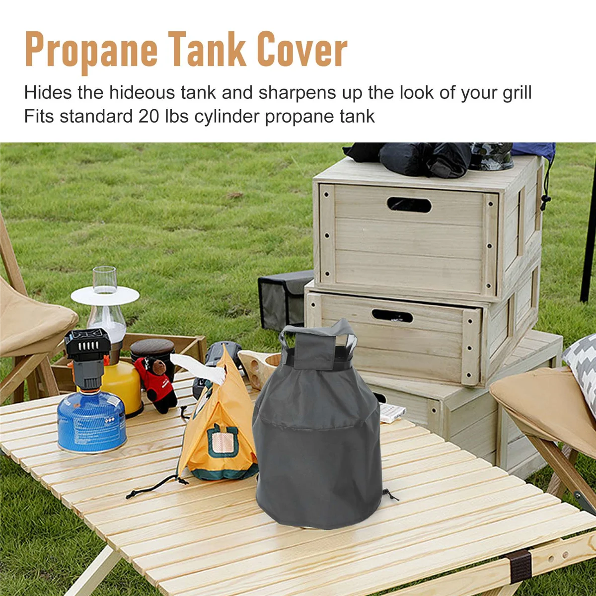 20 Lbs Propane Tank Cover,Travel Trailer Propane Tank Cover,Water & Wear-Resistant,Traveling & Camping B