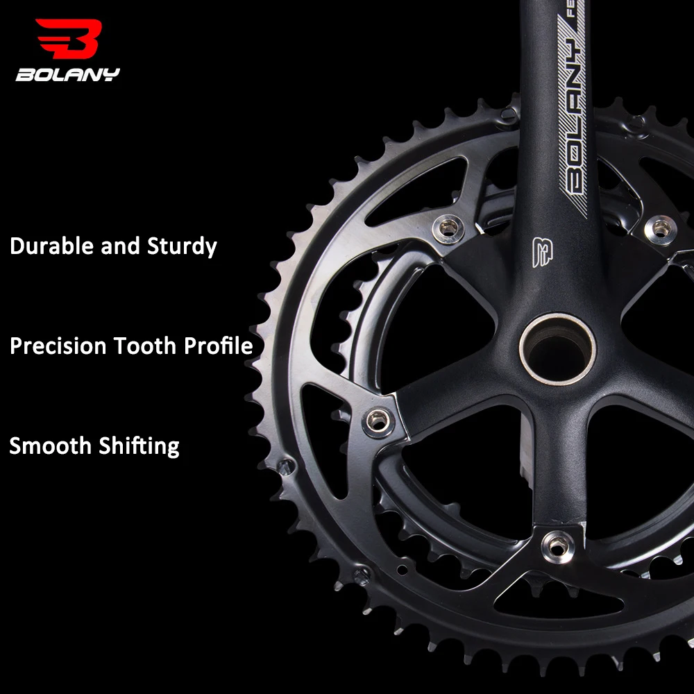 

Bolany Road Bicycle Crank Sprocket Suit Hollow Integrated Dual Disc Tooth Plate 39/53T Aluminum Alloy Bicycle Accessories