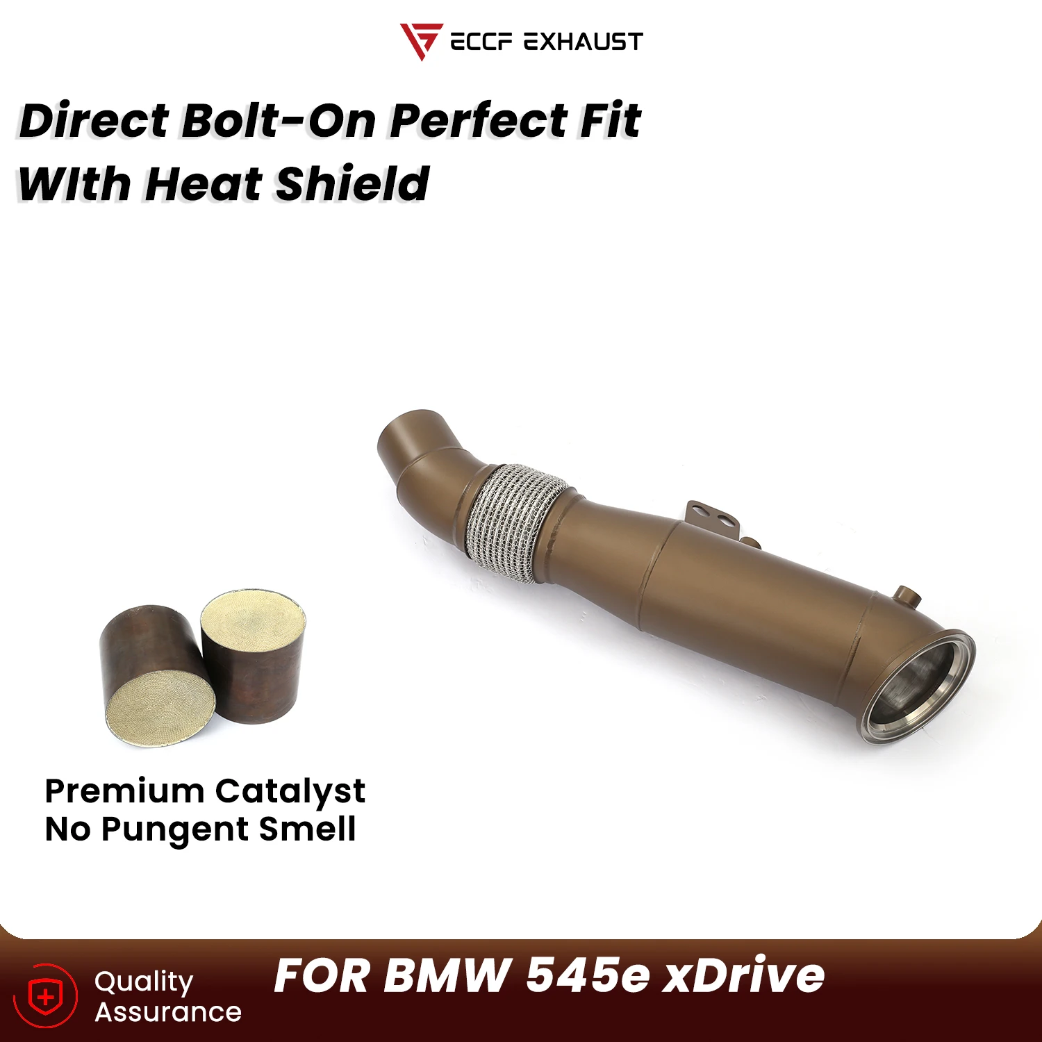 ECCF High temperature resistant ceramic coating Downpipe For BMW 545e xDrive Aggressive Sound Plug and Play Upgrade Performance
