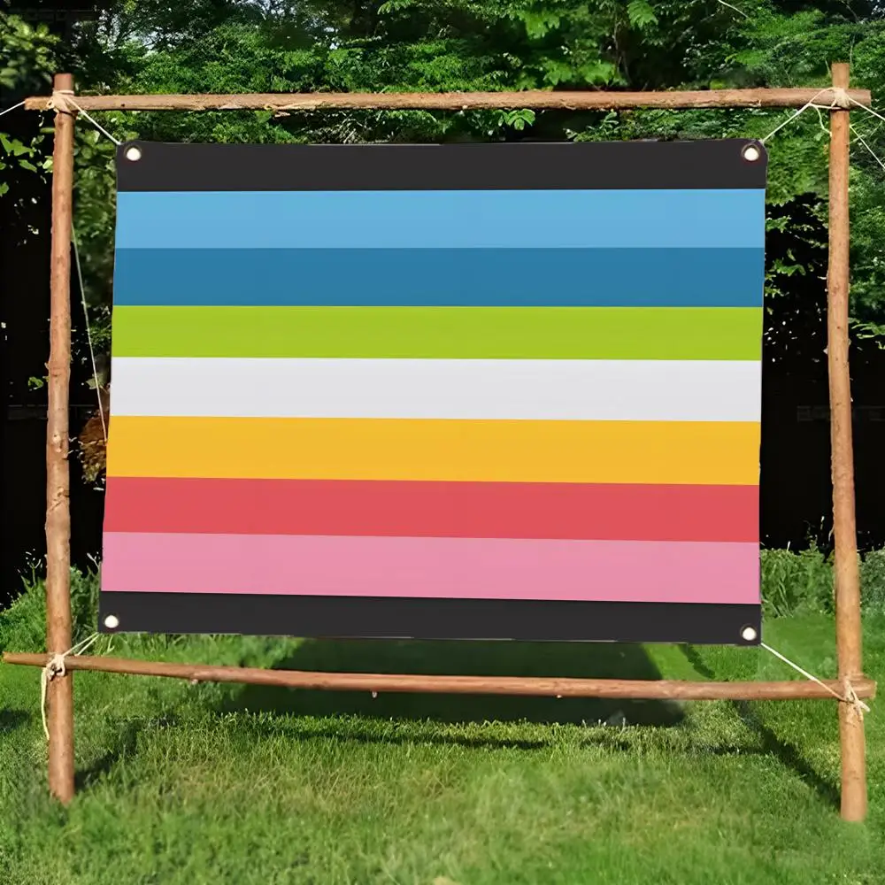 identity pin ornament Queer Pride Flags Daily four ring borderless design indoor outdoor decor easy hang install