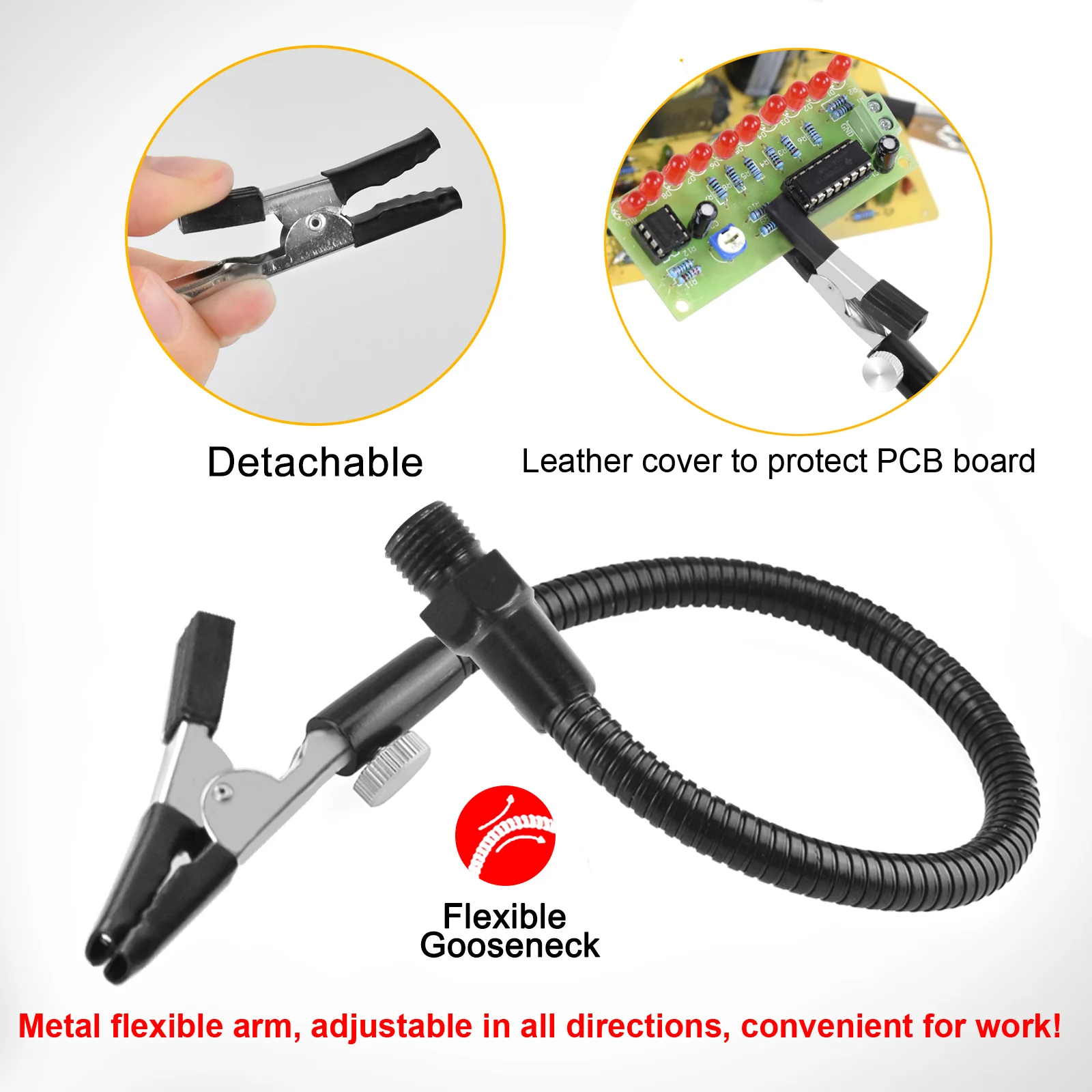 Toolour Third Hand Soldering Tool with 3X Magnifying Lamp and 4 Flexible Helping Hand Arms for Soldering, Assembly, Repair