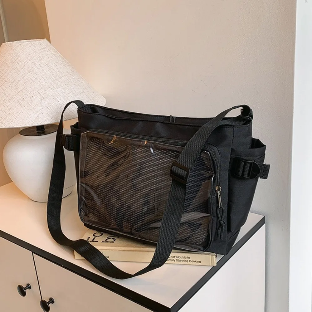 Fashion Transparent Ita Bag Large Capacity College Style Shoulder Bag Canvas Jk Handbag Women Tote Bag College Style image 5