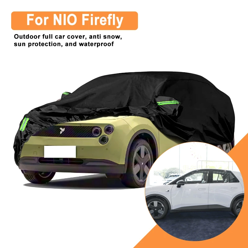 Full Car Cover For NIO Firefly All Weather Outdoor Snow Sun UV Dustproof with Reflective Strips Wind Straps