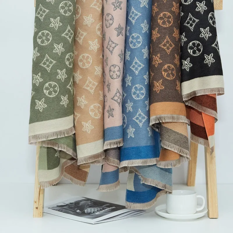 2025 European and American Luxury Cashmere Explosion Cashmere Scarf Double-sided Autumn and Winter Scarf To Keep Warm
