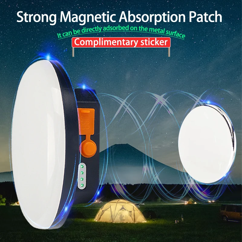 MOSLIGHTING 9900Mah Outdoor Camping Light Portable Rechargeable LED Magnet Tent Lamp Fishing Light Household Emergency Lighting