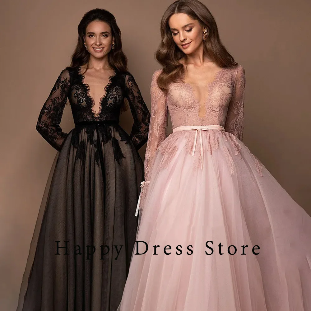 2024 Boho Elegant Prom Dresses WIth Belt For Women V-Neck Tulle Appliques Lace Custom Birthday Evening Party Birthday  Gowns