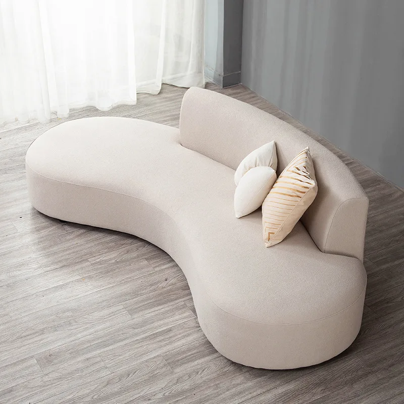 Creative office sofa living room modern low arm sofa special-shaped fabric lounge area reception room round sofa