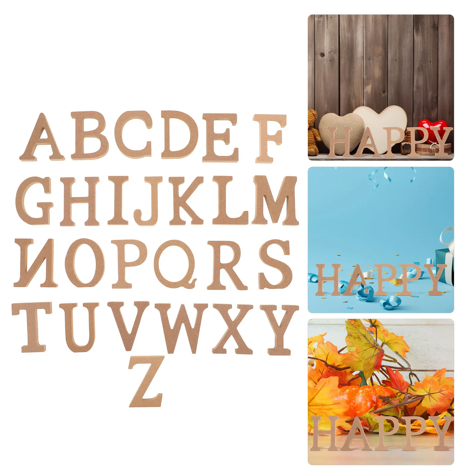 

1Set Wooden Block Letters for Crafts Home Decor Alphabet Set Small Wood Letters for Shelf Table Wall Photography Wedding Decor