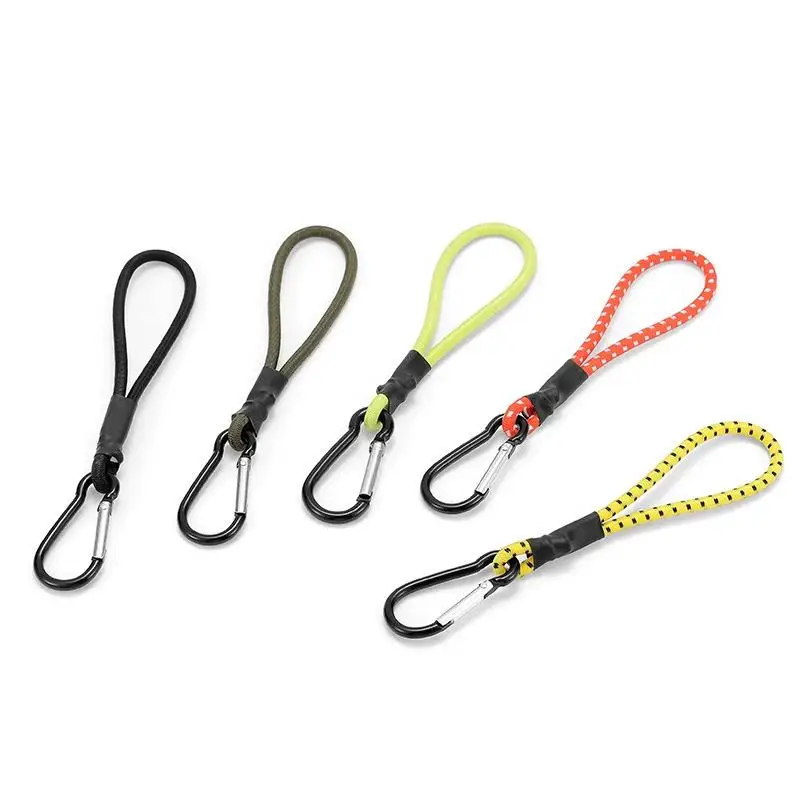 5PCS Heavy Duty Bungee Cord Elastic Tie Strap String Carabiner Hooks Kayak Cycling Luggage Packing Ropes Camping Accessories