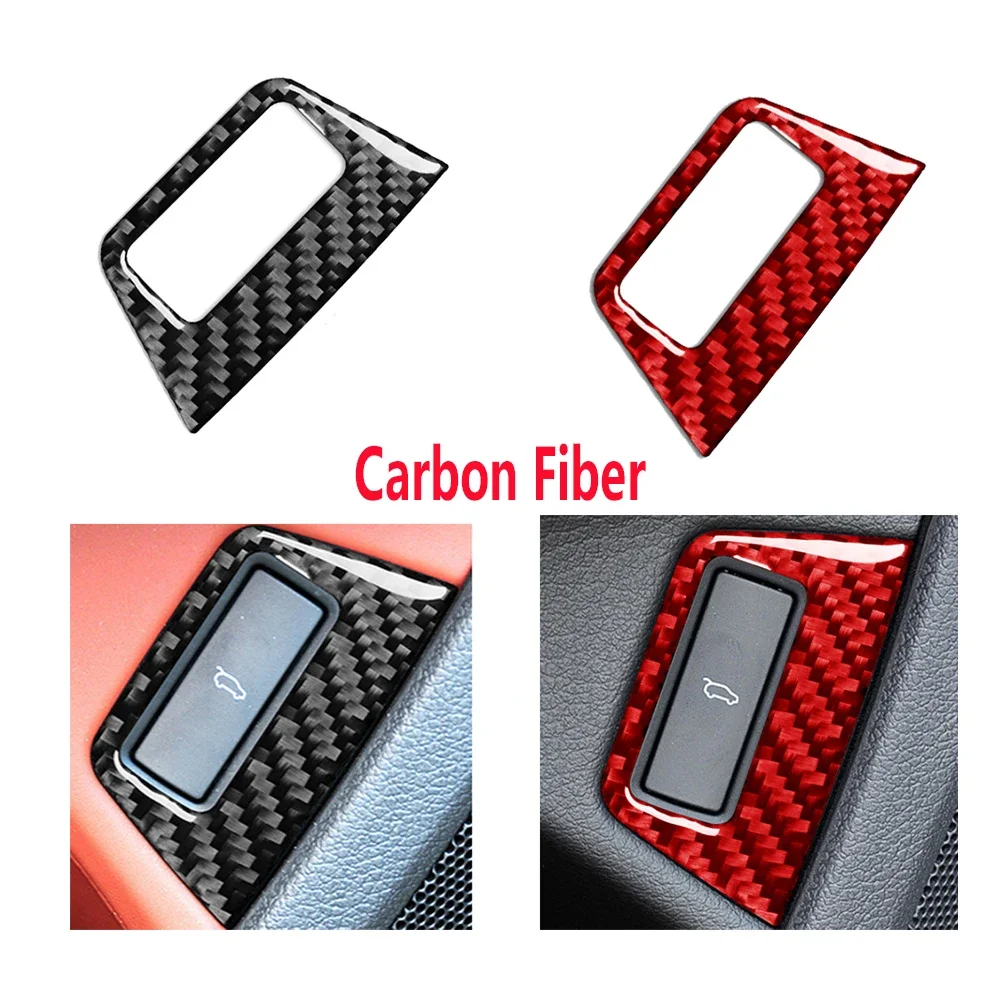 For Audi Q7 2007 - 2019 Tail Tank Fuel Door Lift Button Carbon Fiber Car Interior Accessories