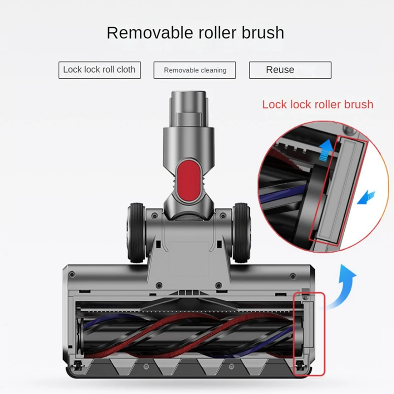 Tête de brosse électrique pour sol dur, Dyson V15, V11, V10, V8, V7 avec 5 lumières LED