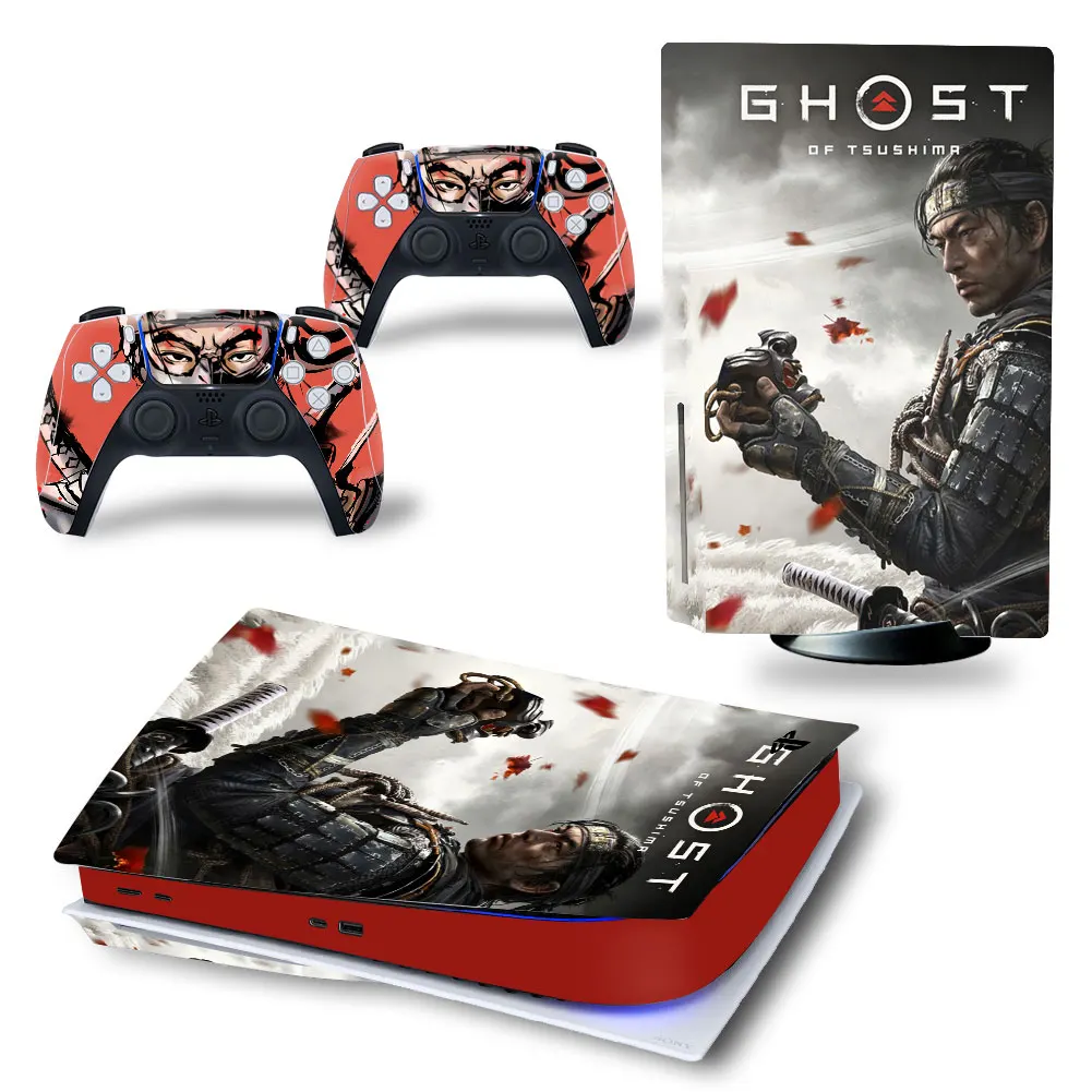 Tsushima  Game PS5 disk digital editon decal skin sticker for pS5 Console and two Controllers Vinyl stickers