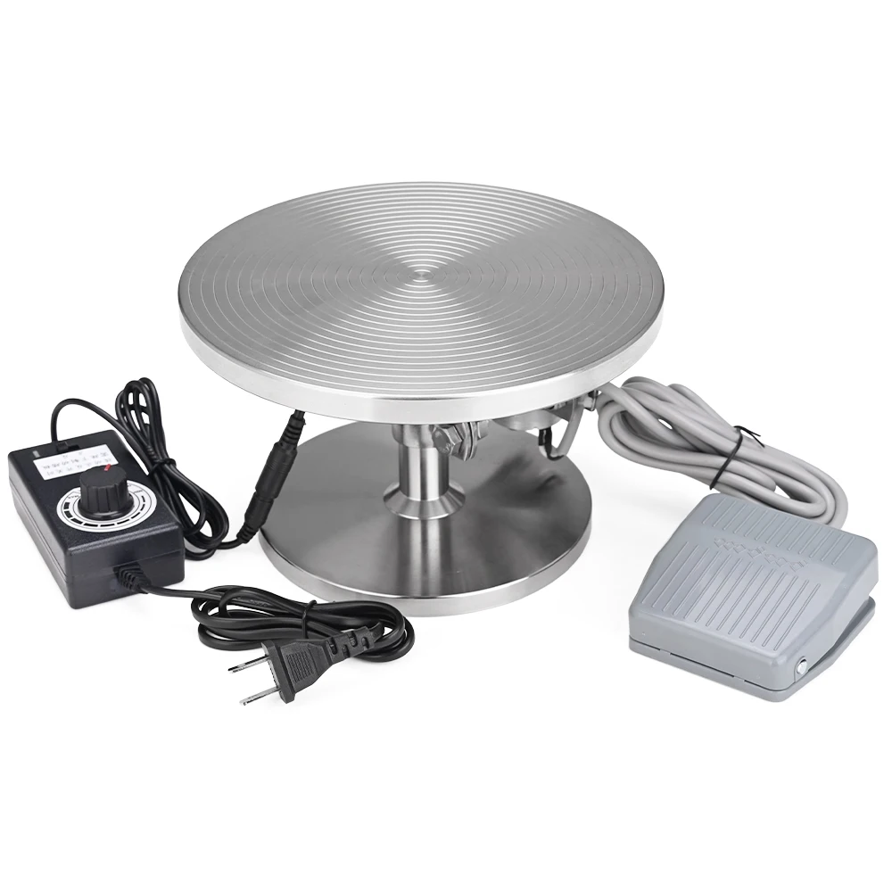 Stainless Steel Electric Pottery Wheel, Variable Speed Rotary Platform for Clay Sculpting, Ceramic Art & DIY Craft Stand
