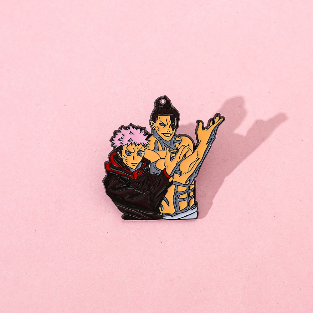 Yuji Itadori & Aoi Todo Enamel Pin, Anime Twin Character Lapel Brooch Badge Metal Decorative Pin for Backpack Manga Jewelry