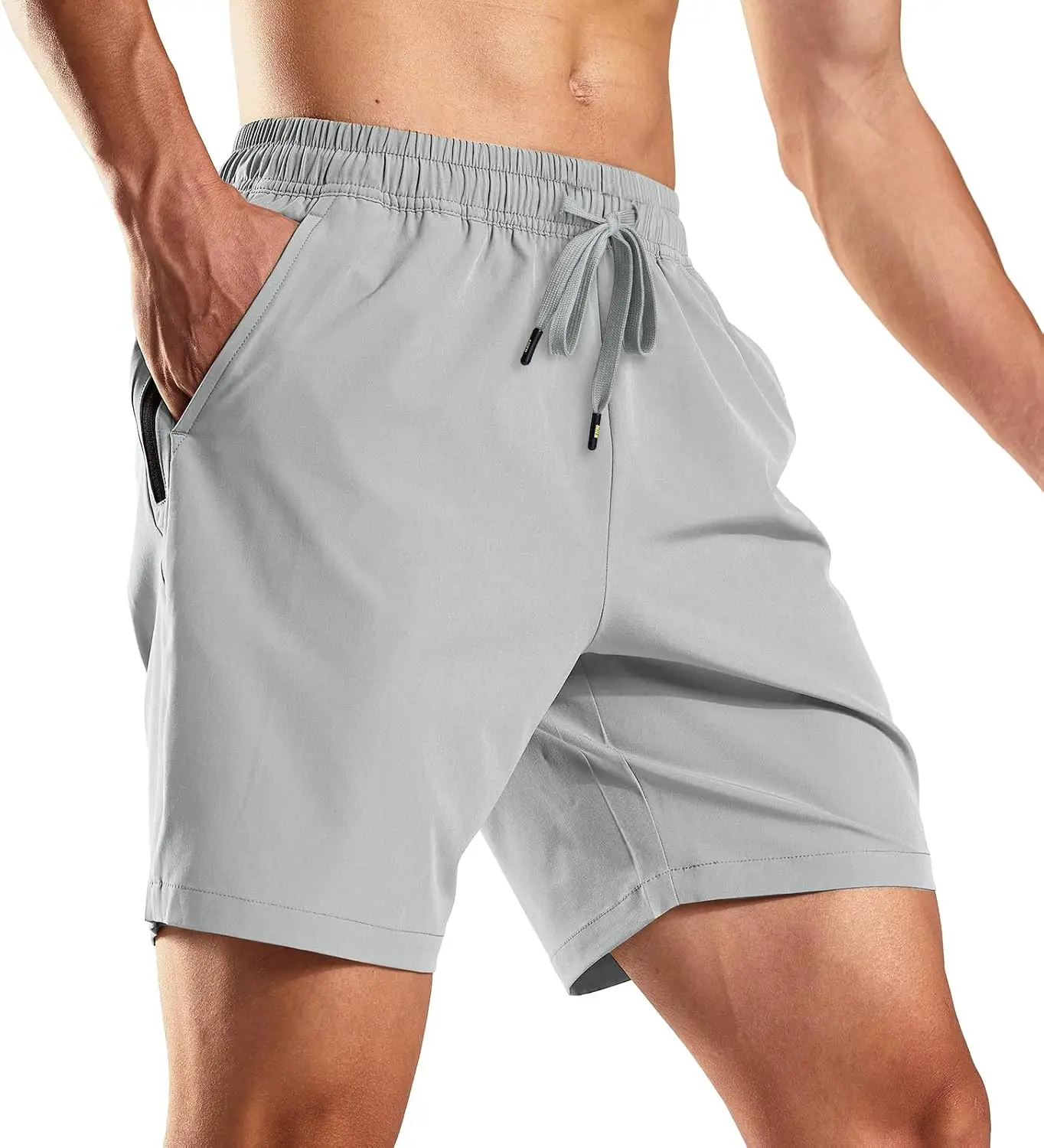 

Men's Workout Running Shorts 7 Inch Lightweight Athletic with Zipper Pockets No Liner Quick-Dry Gym Active Shorts