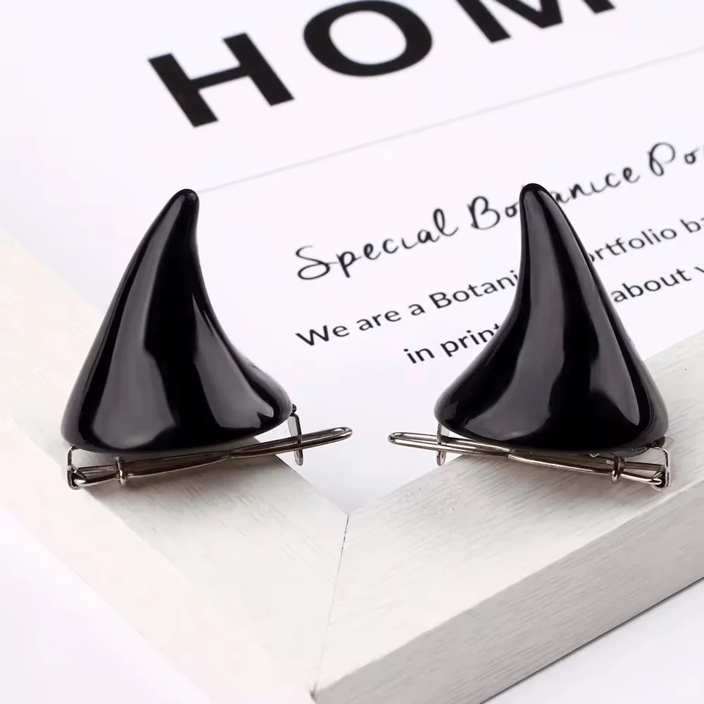 Costume Pin Hairpins Costume Horn Halloween Hair Accessories Clip 1 Pair Small Demon OX Horn Hairpins Gothic Party Cosplay