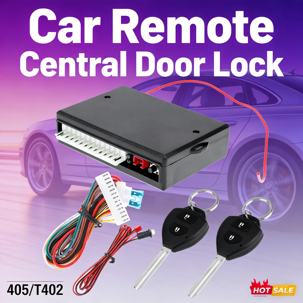 Universal 12V Car Keyless Entry Central Door Lock Kit 405/T402 Remote Lock Unlock Trunk Release LED Indicator Car Remote Central