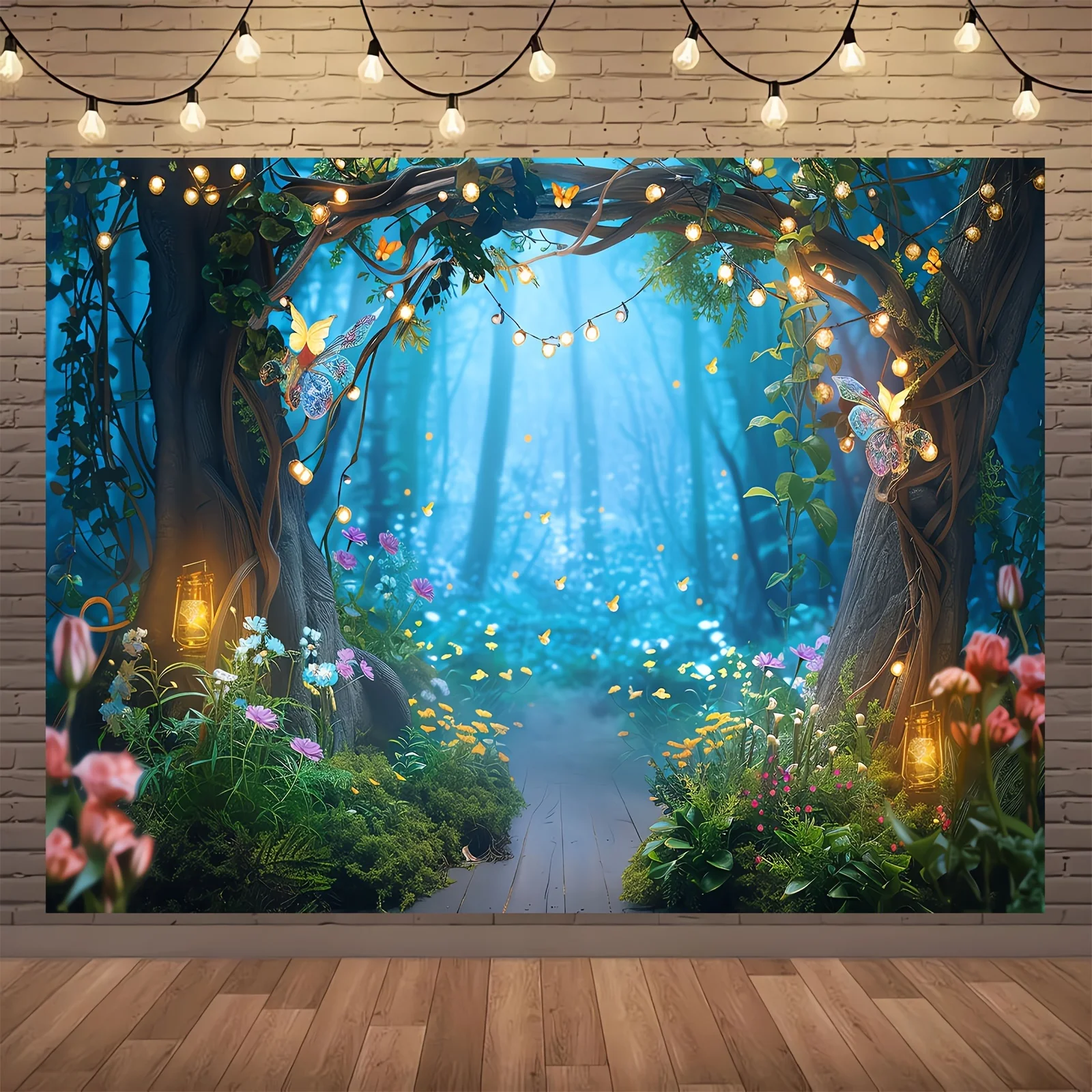 Charming Fairy Fairy Forest Party banner - Versatile polyester background for birthdays, christenings and more