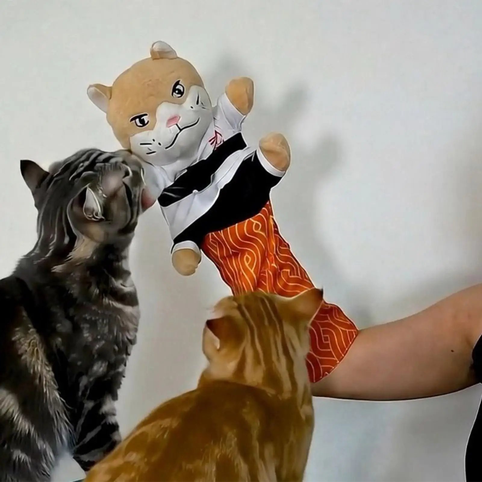 Cat Wrestling Glove Puppet Interactive Kitten Boxing Toy Cat Boxing Glove Puppet for Playing Exercising Training Kicking Biting