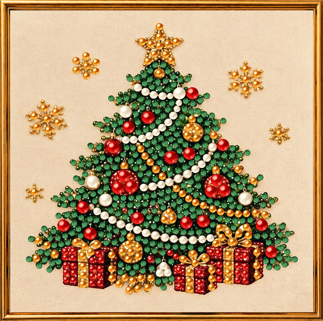 Weihnachts-Perlenmalerei DIY-Set, Weihnachtsmann mit bedrucktem Rand, handgemachtes Diamantmalerei-Dekorationswerk, Weihnachts-Hängedekoration-Bastelset für Erwachsene, einfach zu verwenden und stressabbauend, anfänger – Detail 3
