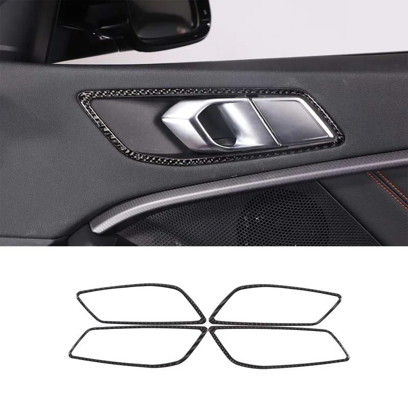 

For BMW 2 Series 2020-2023 Soft Carbon Fiber Car Interior Handle Frame Cover Sticker Car Interior Protection Accessories 4Pcs