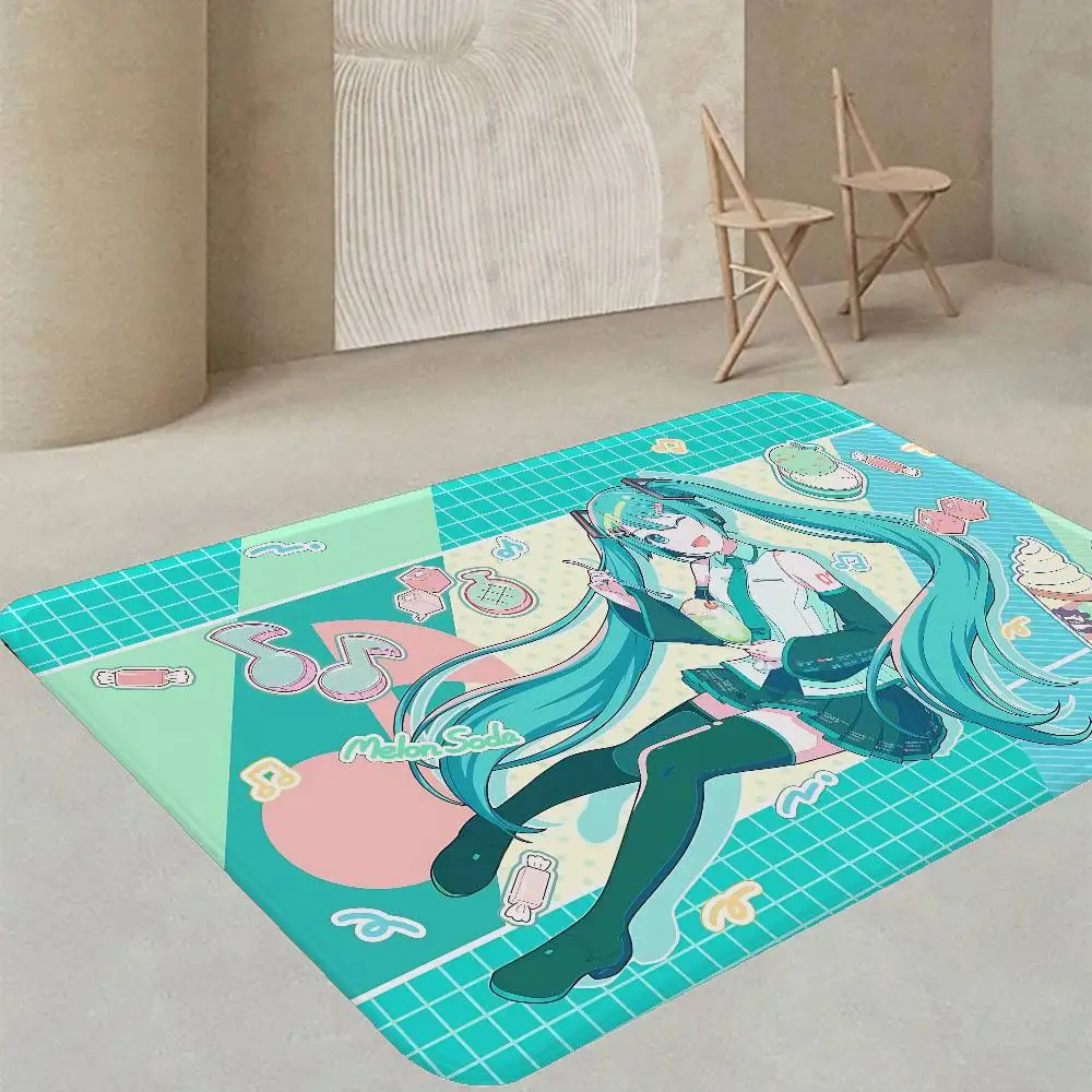 Virtual Singer M-Miku Floor Mat Cheaper Anti-slip Modern Living Room Balcony Printed Bedside Mats