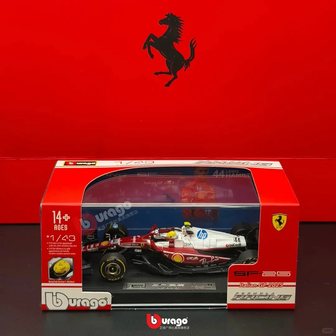 Burago 1:43 Ferrari F1 Formula Racing Car SF25 NO.16 C.Leclerc NO.44 L.Hamilton Alloy Miniature Model Custom Birthday Gift Toys view 6