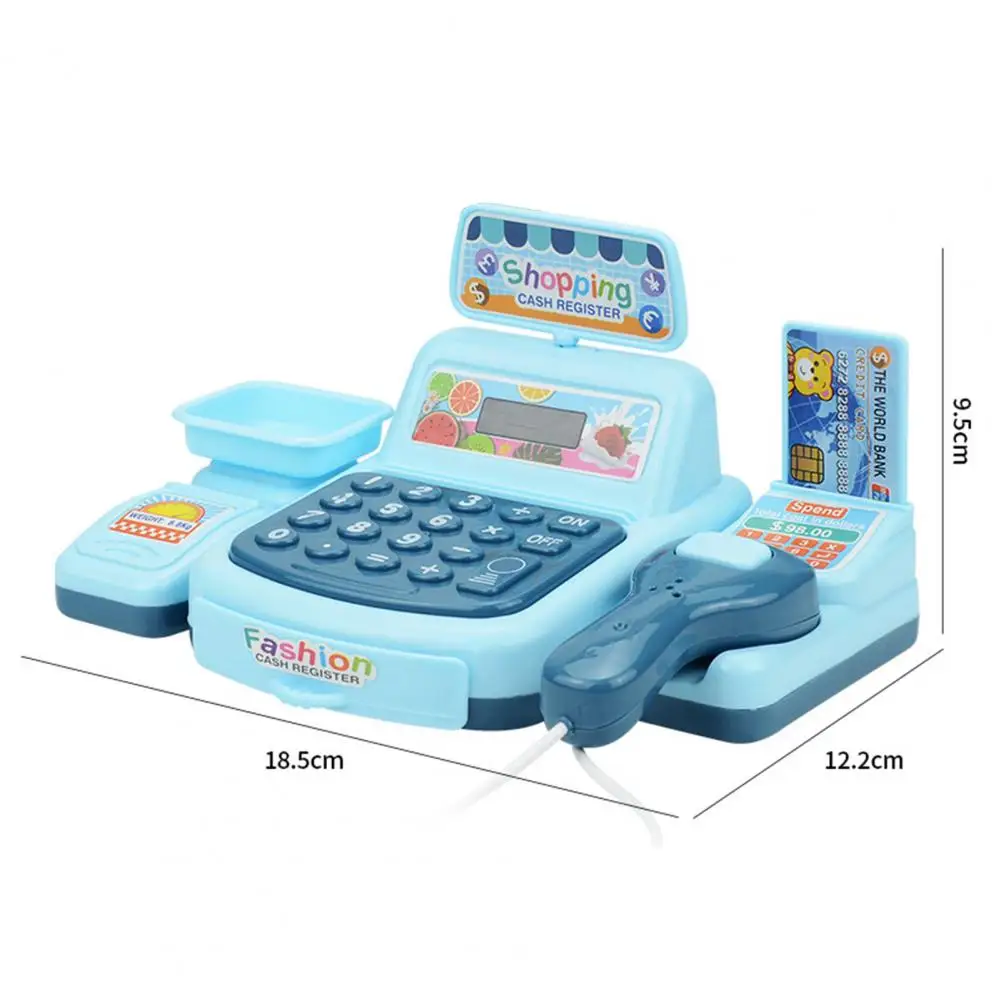 Simulation Supermarket Cash Register Toy Children Play House Toys Mini Convenience Store Cashier Electric Pretend Play Kid Gifts