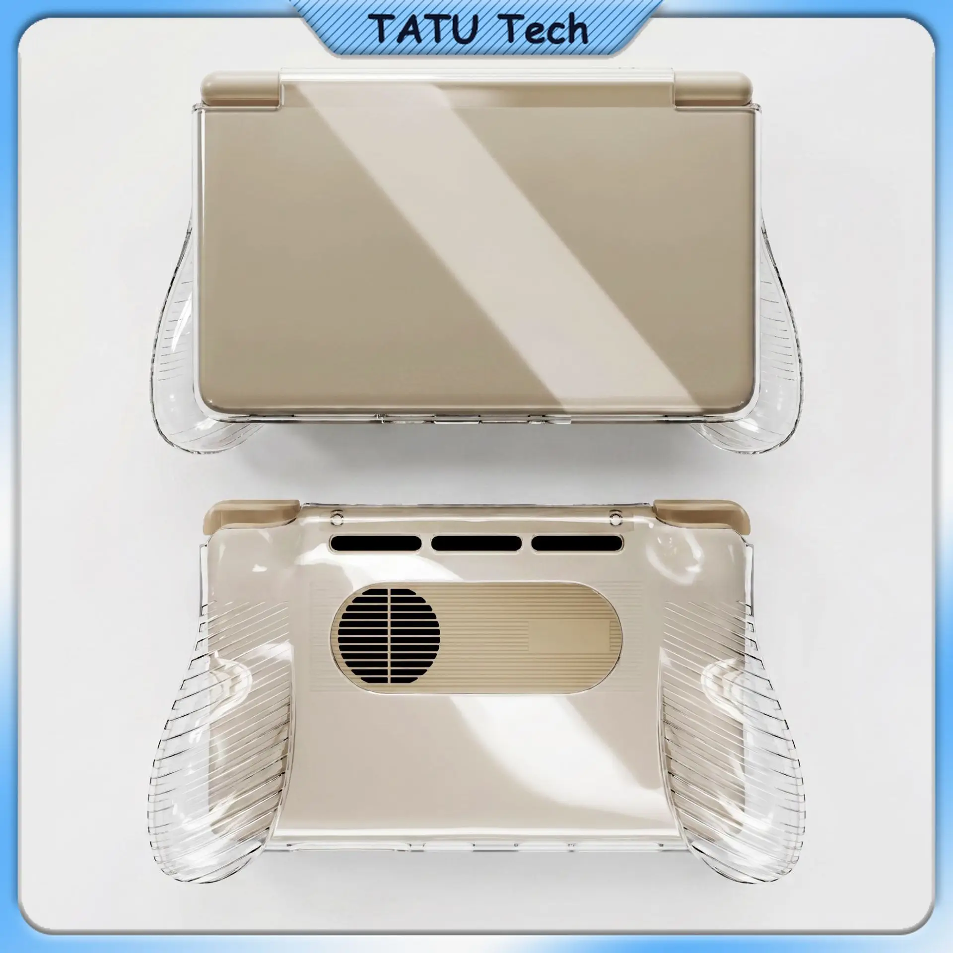 ayn-thor携帯ゲーム機用透明フリップtpu保護ケース-ソフト耐衝撃クリアシェル-防傷-ポータブル