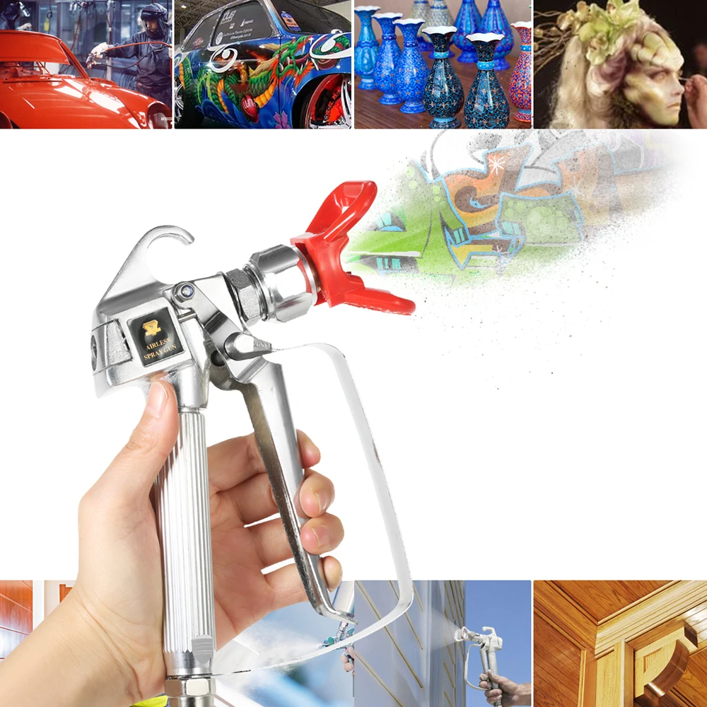 Red 3600PSI High Pressure Airless Paint Spray Gun With 517 Spray Tip & Nozzle Guard Pump Sprayer And Airless Spraying Machine