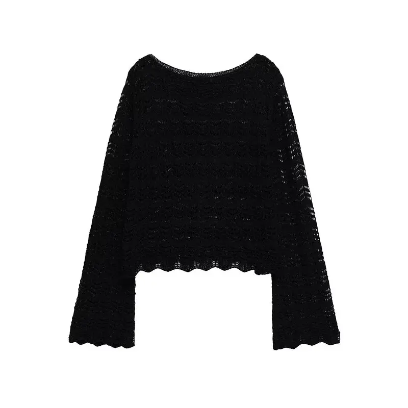 Estate 2025 Top corto lavorato a maglia da donna nuovo arrivo lungo Sve rotondo Ne Tka ricamato Me Commute Sle fibra di poliestere