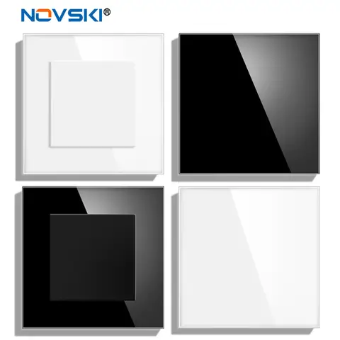 Placa de cobertura em branco com instalação placa de ferro 82mm * 82mm preto e branco ouro cinza interruptor de vidro temperado painel de soquete javali branco