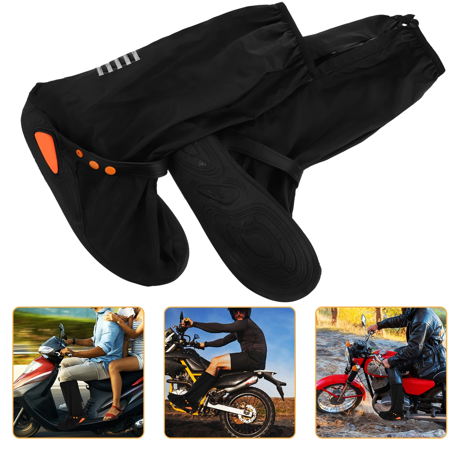 

1 Pair Reusable Thickened Rain Shoe Covers Anti Slip Boot Covers For Cycling Outdoor Walking Motorcycle Ski Snow Men Women