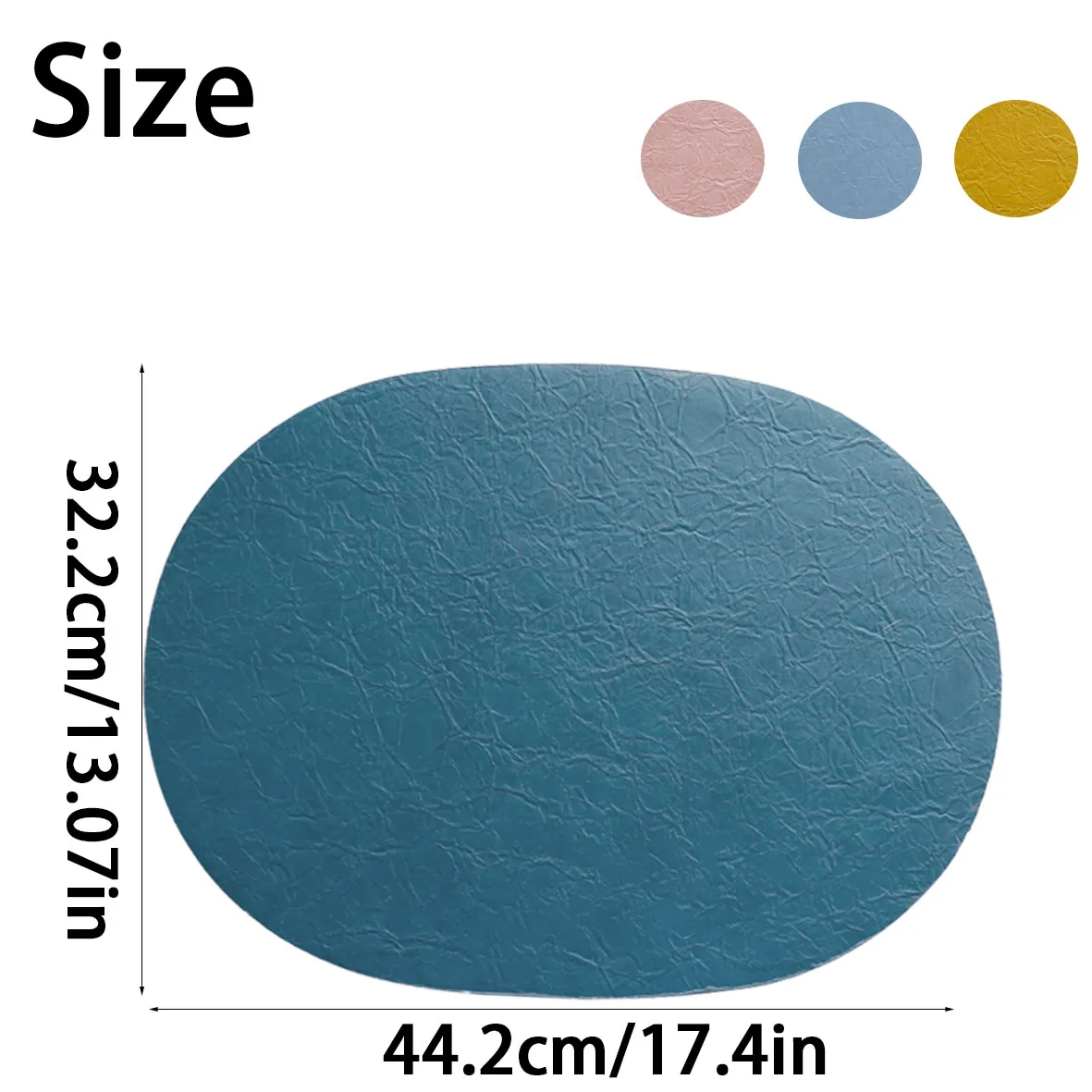 4/8/12pcs Luxury Leather Oval Placemat with Water Repellent Non‑Slip Heat‑Insulated for Home Restaurant Wedding Table Setting
