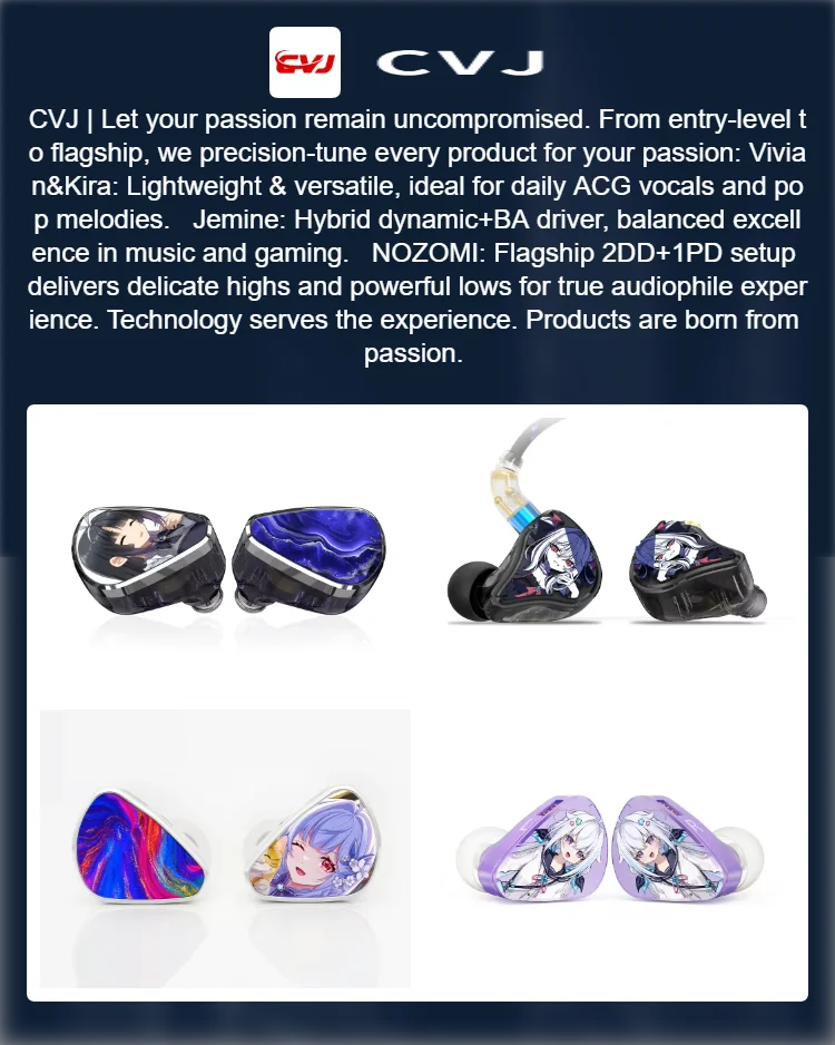 CVJ NOZOMI In-Ear Earphones 2DD+1PD Hybrid HIFI